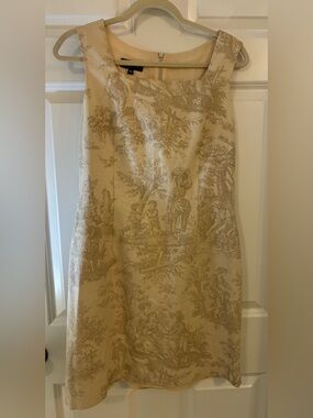 J. McLaughlin Vintage Cream Toile Design Dress
